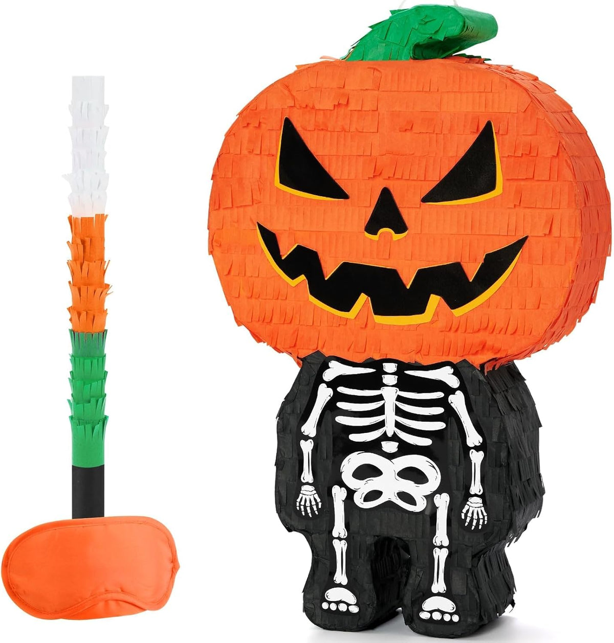WERNNSAI Halloween Skull Pumpkin Piñata - Pumpkin Skull Pinata Halloween Scary Party Candy Game