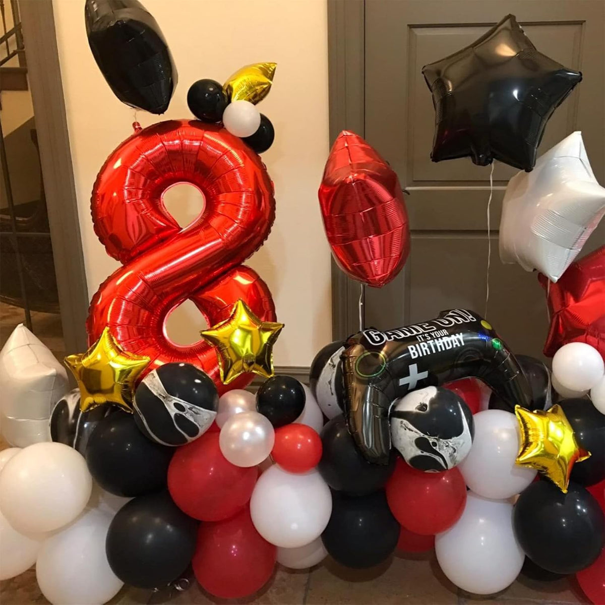 Red 9 Balloons for Boys, 40 Inch Large Foil Number Balloons Set 0-9, Self Inflating Digital 9
