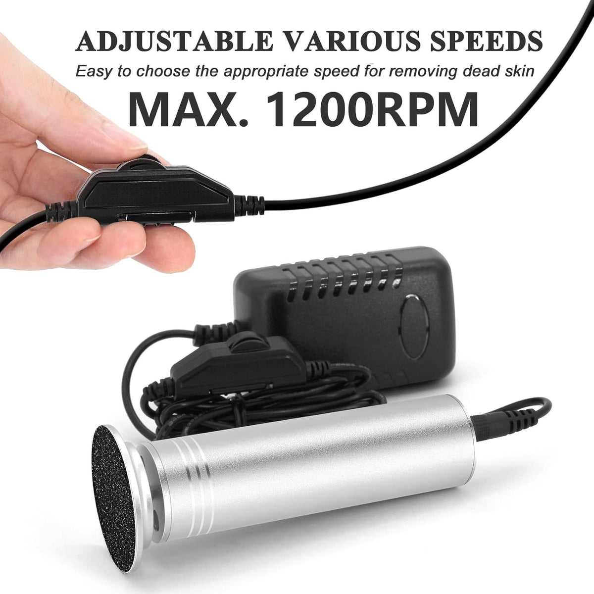 Upgraded Electric Callus Remover for Feet 1200rpm, Adjustable Speed Professional Electric Foot File