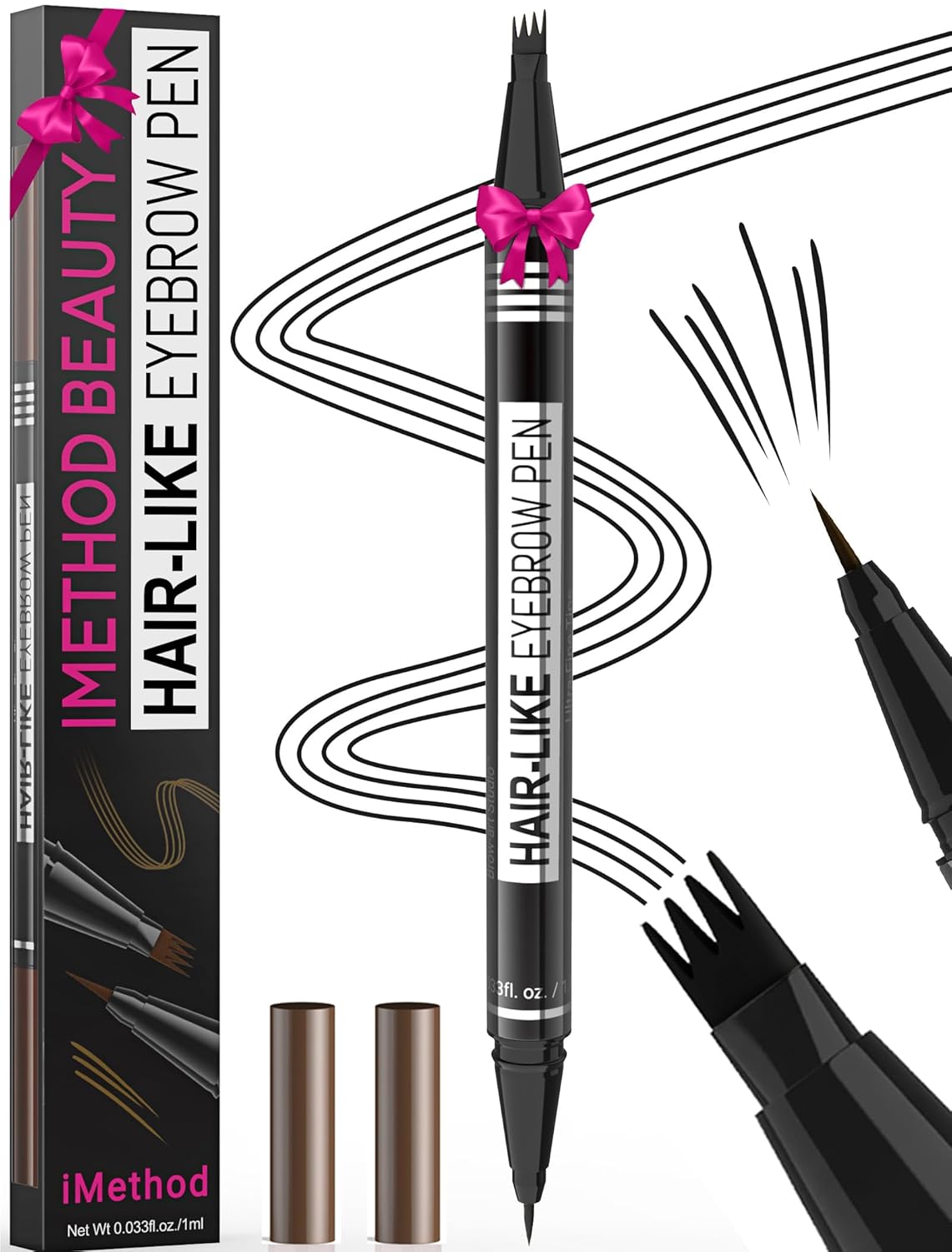 iMethod Microblading Eyebrow Pen - Eyebrow Pencil Magical 2-in-1 Dual-Ended Eye Brow Pencils for