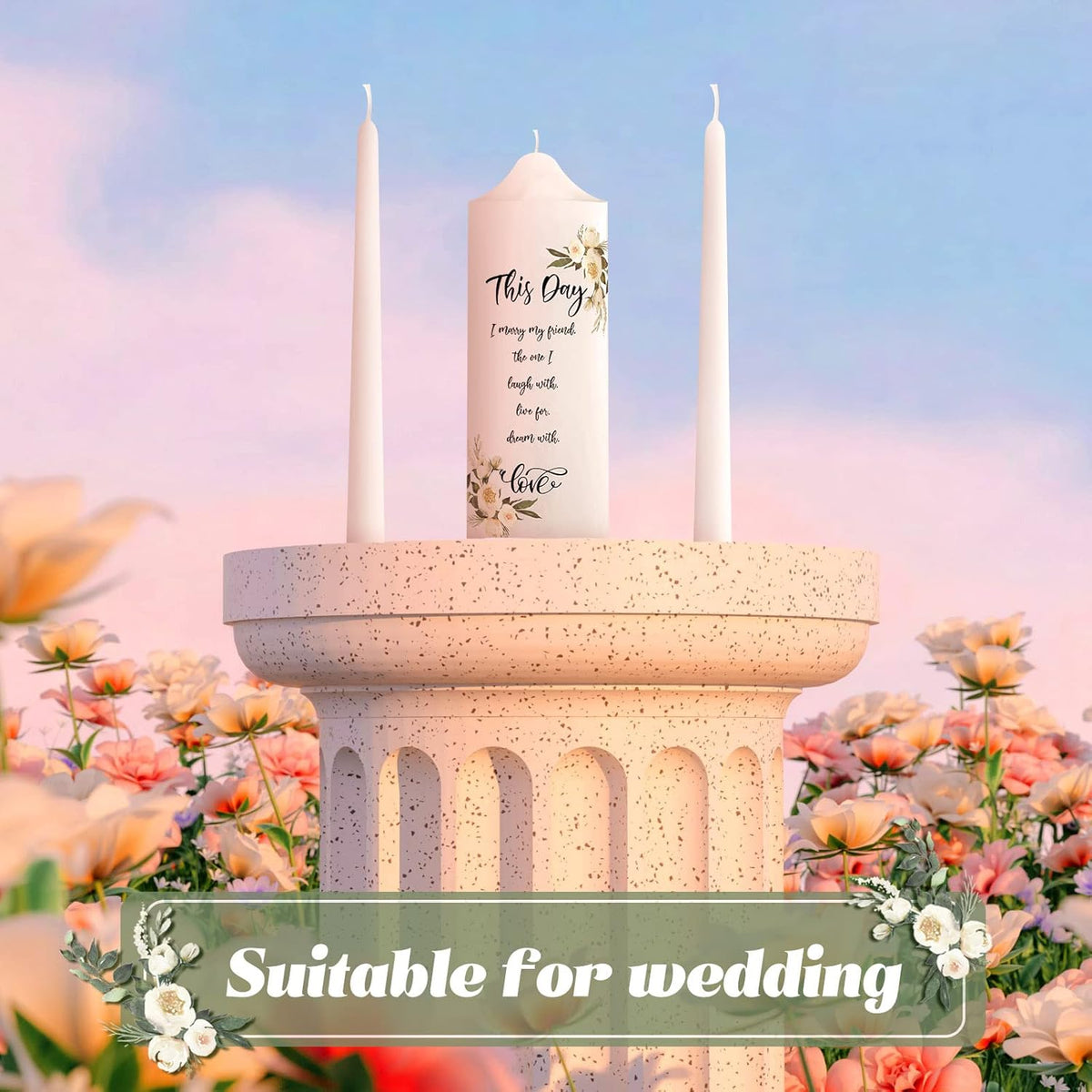 Frienda Unity Candles for Wedding Ceremony Set Wedding Unity Taper Candles Catholic Religious