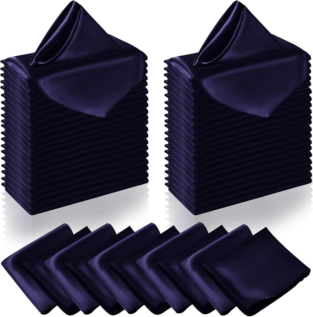 Manyshofu 60 Pieces Purple Satin Napkins - 20x20 Inches Cloth Napkins, Square Satin Fabric Napkins