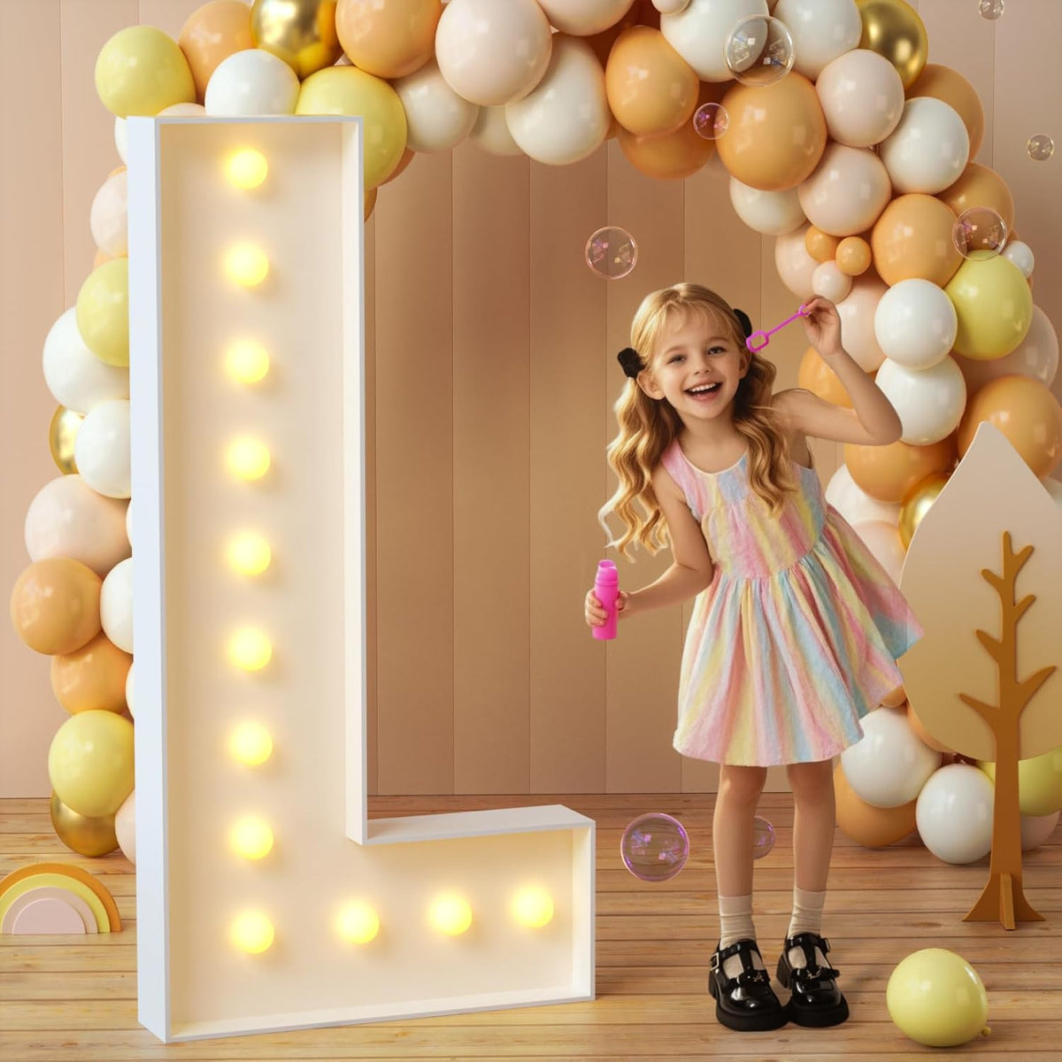 imprsv Marquee Light Up Letters, 4FT Mosaic Letters with Light for Baby Shower Graduation Party