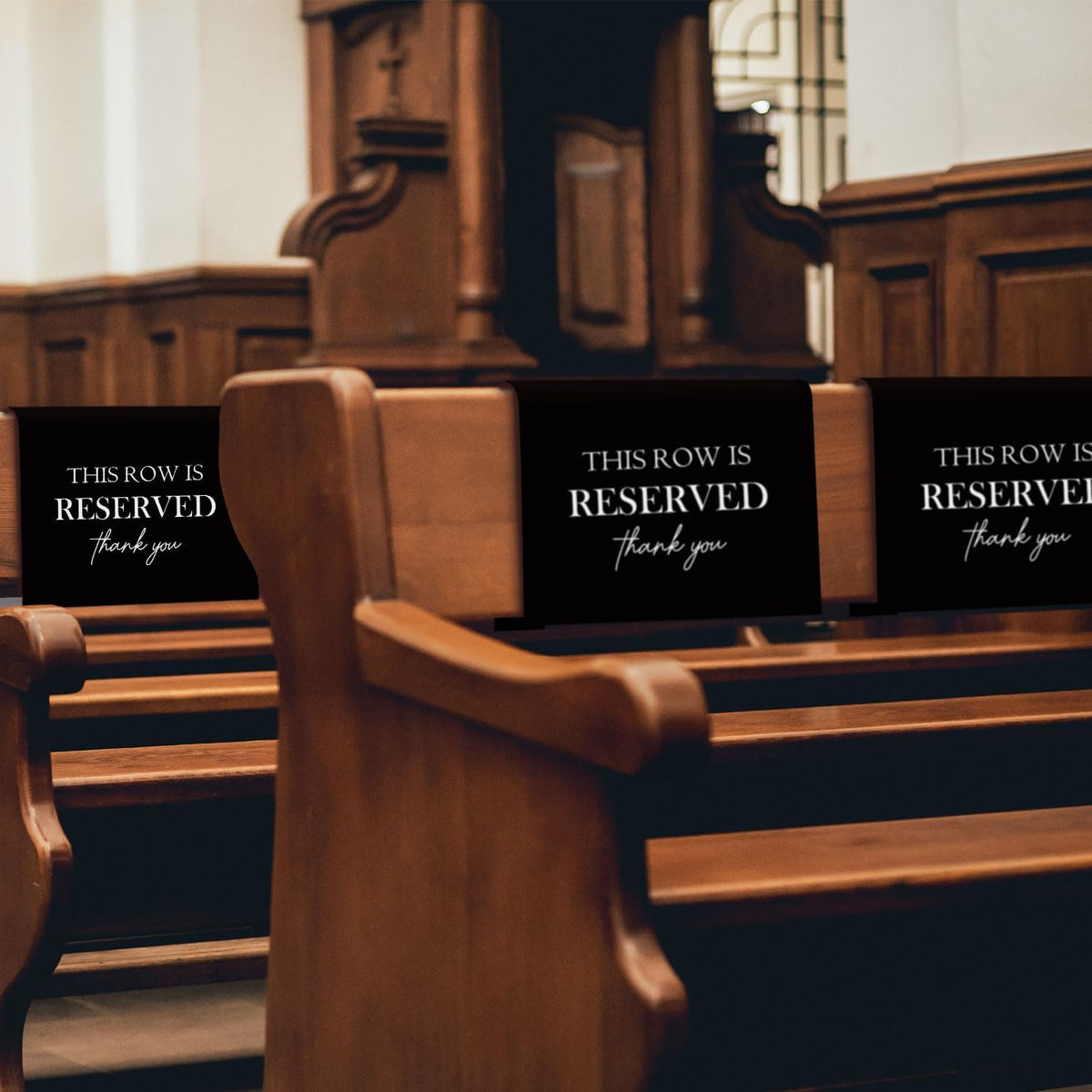 Reserved Seating Chair Signs, This Row Is Reserved Pew Cloths Seating Placeholder for Church Pews