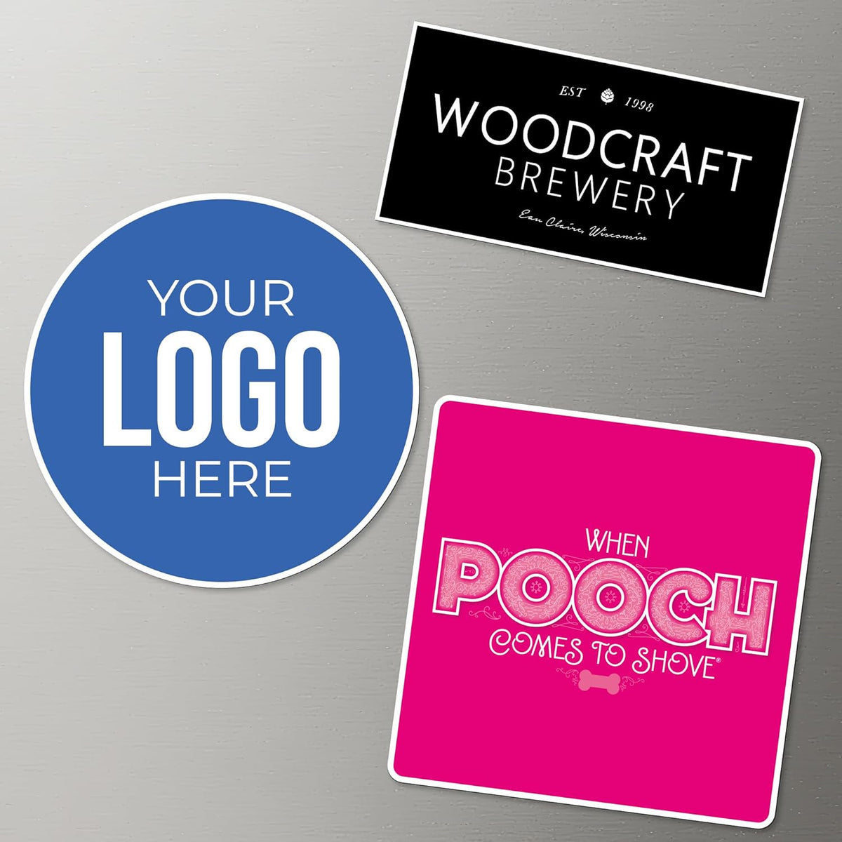 Big Dot of Happiness Custom Logo Magnets, Personalized Fridge Cutout Magnets for Businesses