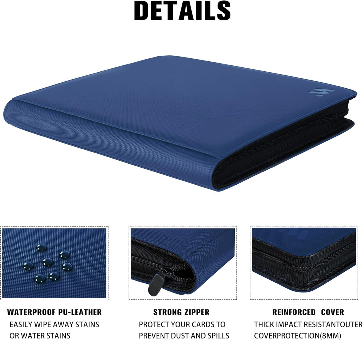 Premium 1000+ Pockets Card Binder,16 Pockets Trading Card Binder Ringless Side Loading Trading Card