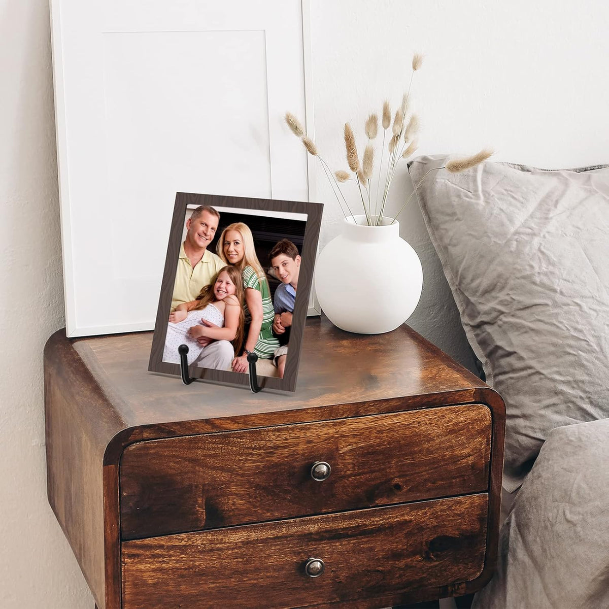 Decolore 4 Pack 4.5 Inch Black Display Stands Metal Plate Holder Display Stands for Picture