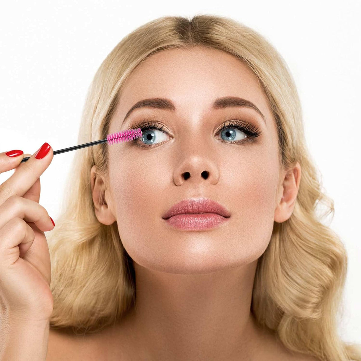 BTYMS 500 Pieces Disposable Mascara Wands Eyelash Brush Brow Brushes Applicators Lash Spoolies for