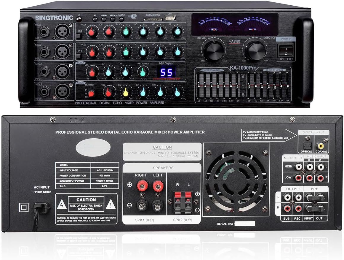 SINGTRONIC Professional 2000 WATTS Complete Karaoke System Package Free: Unlimited YouTube Songs
