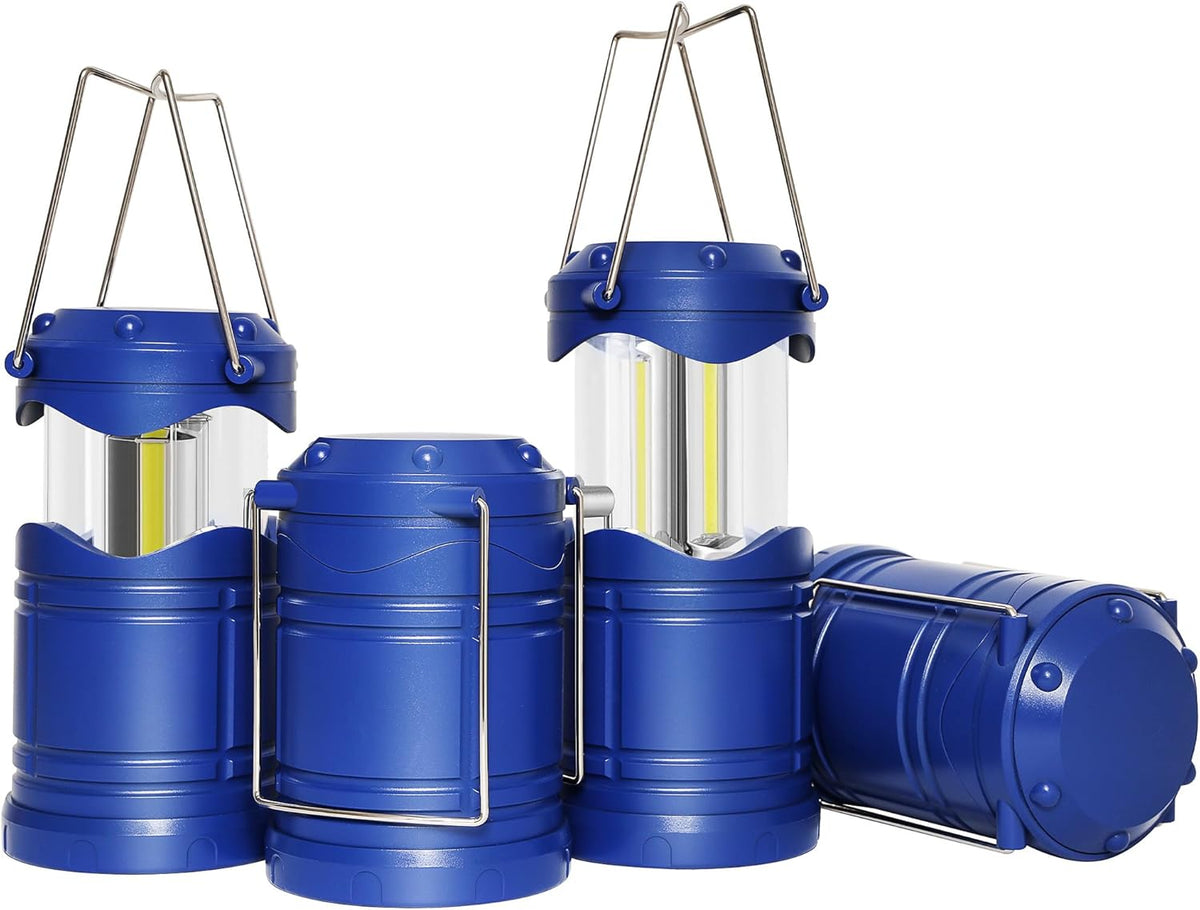 Lichamp LED Camping Lantern, 4 Pack Battery Powered Flashlight for Power Outages, Portable