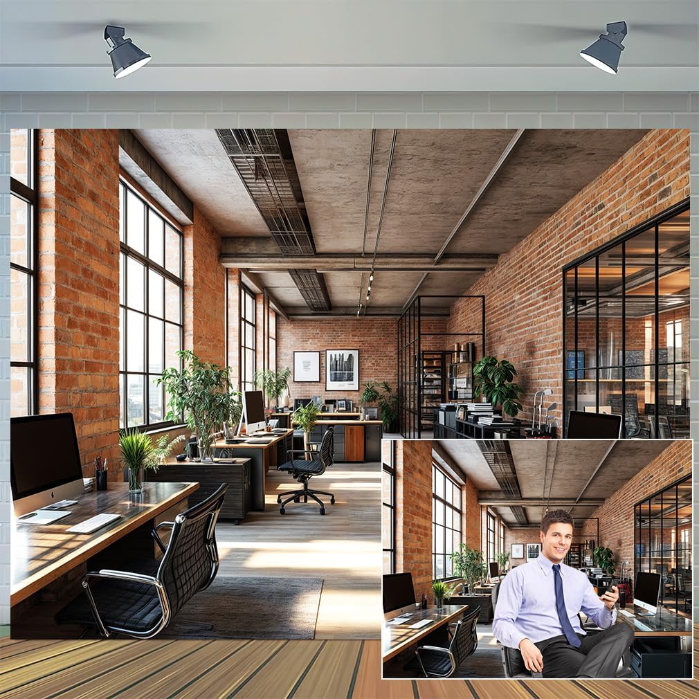 12X10ft Office Video Photo Backdrop Photography Background for Recording Conference, Zoom Home