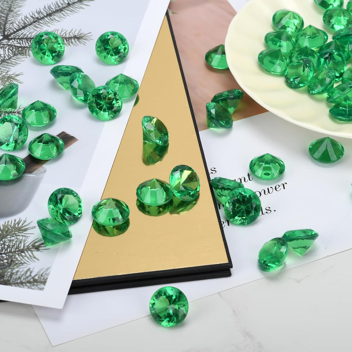 Fake Diamond Christmas Decoration, 280 pcs 20 mm Acrylic Diamond for Table Scatters Vase Fillers