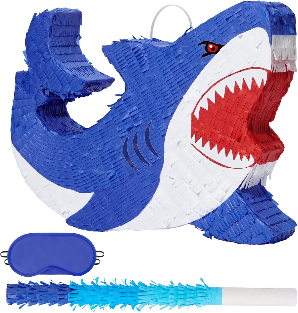 WERNNSAI Shark Piñata - Ocean Shark Birthday Party Decorations Kids Boys Pinata with Blindfold and