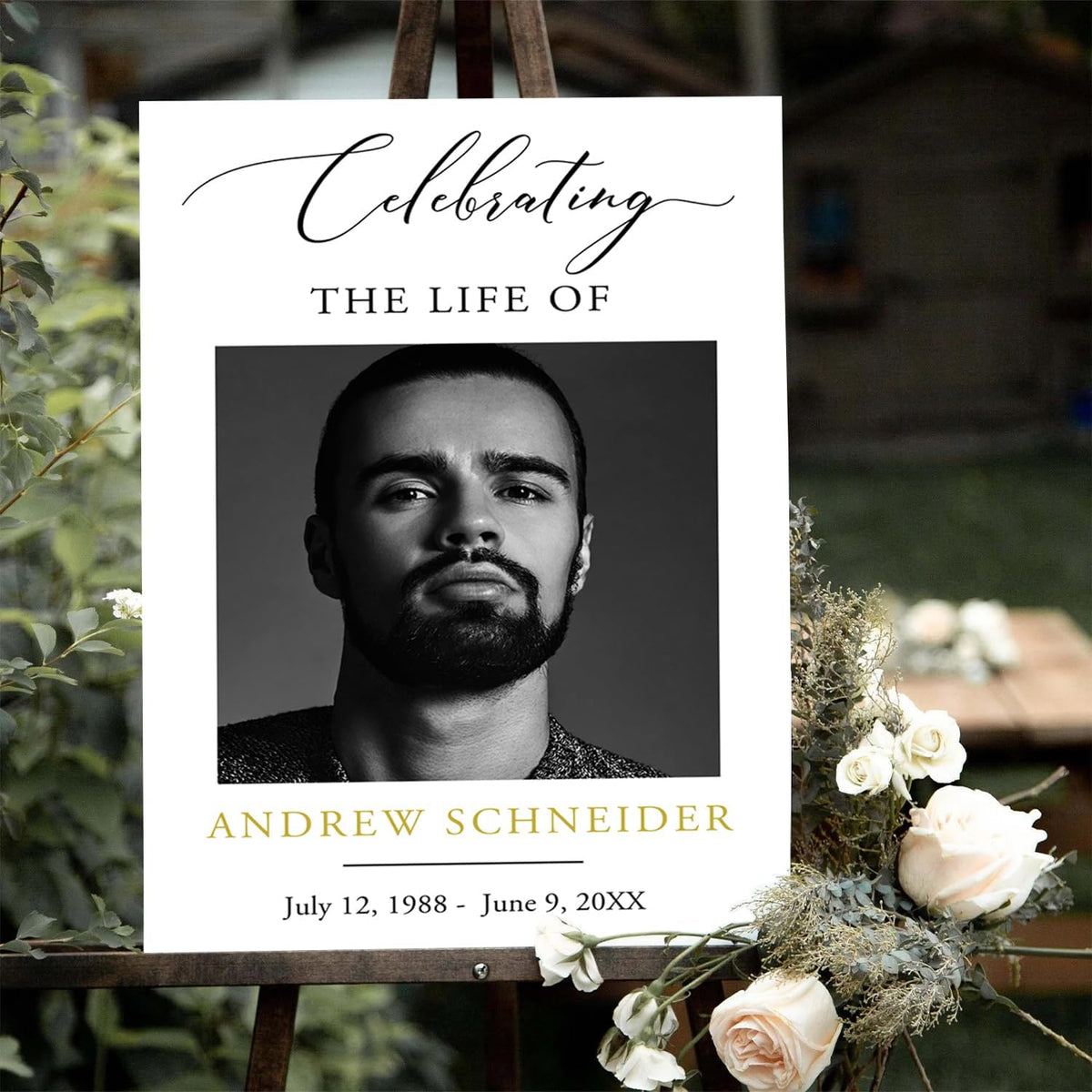 Funeral Welcome Sign, Obituary Template, Minimalist Funeral decor, Celebrating the Life Sign, Large