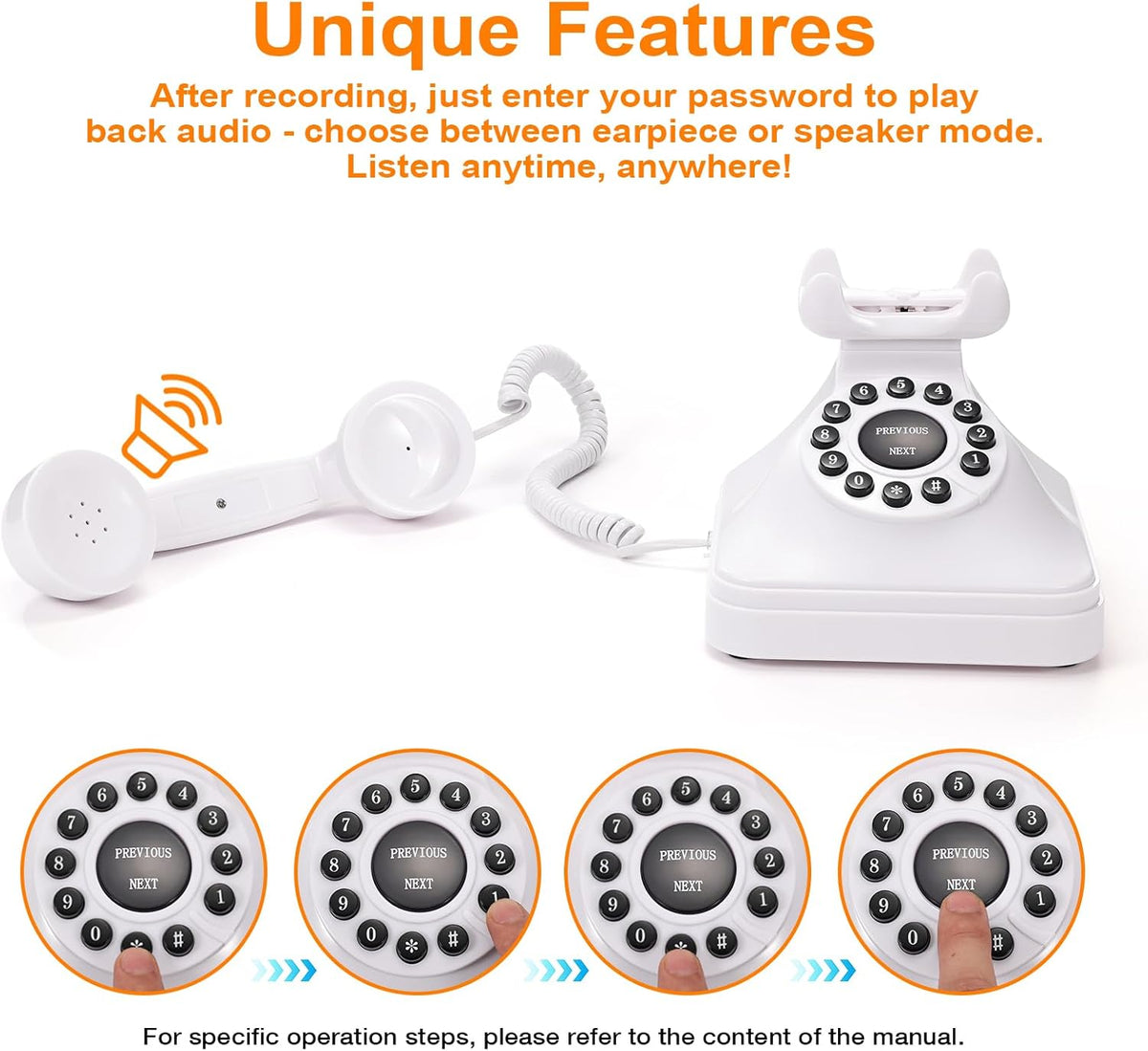 Guest Book Audio Wedding Phone,Record Voice Messages,Retro Guest Book for Wedding or Birthday Party