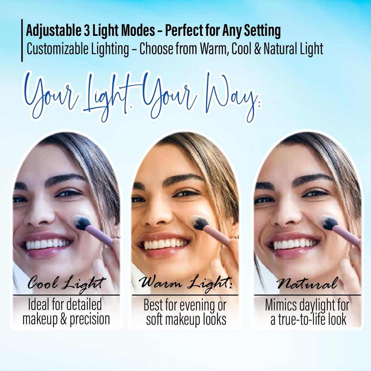 LED Compact Mirror – 1x & 10x Magnification | Travel Makeup Mirror with Adjustable Lighting |