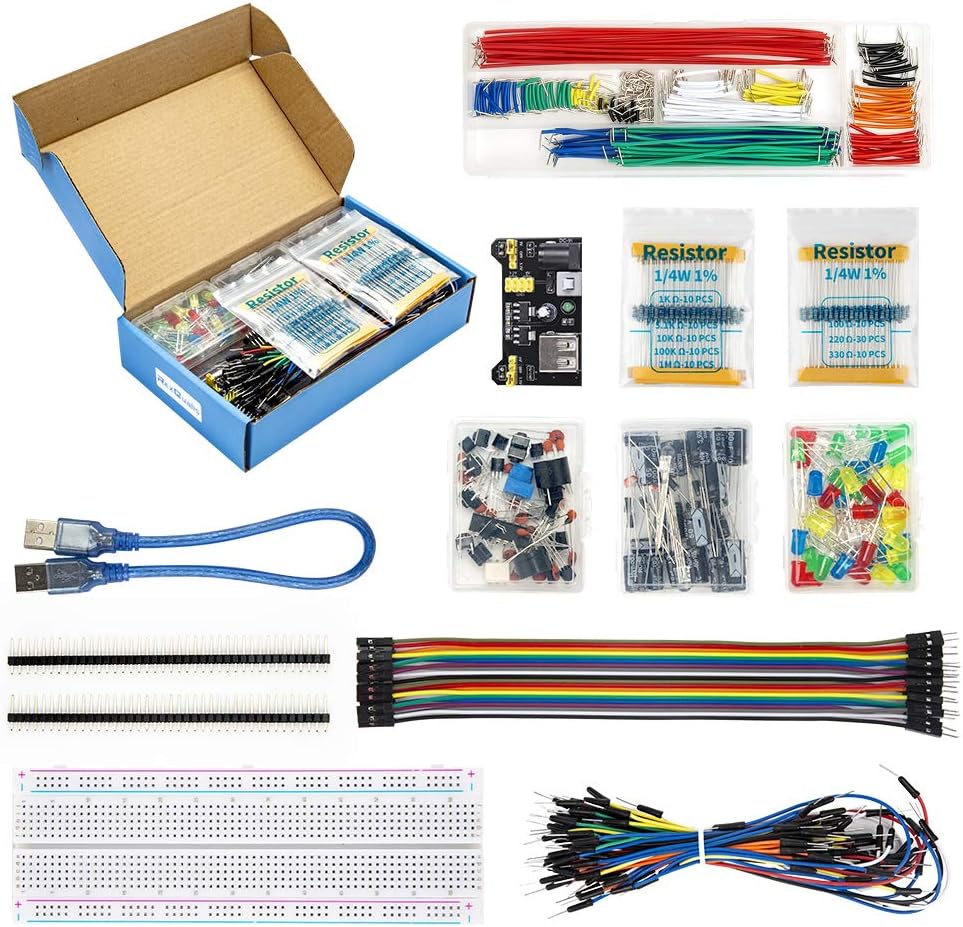 REXQualis Electronics Component Fun Kit w/Power Supply Module, Jumper Wire, 830 tie-Points
