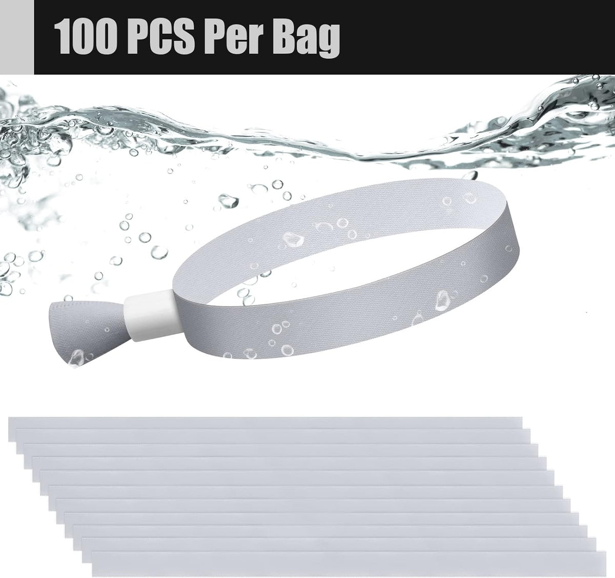 Green-Power America 100 Pcs Cloth Event Wristbands, Event Wristbands, Colored Wrist Bands for