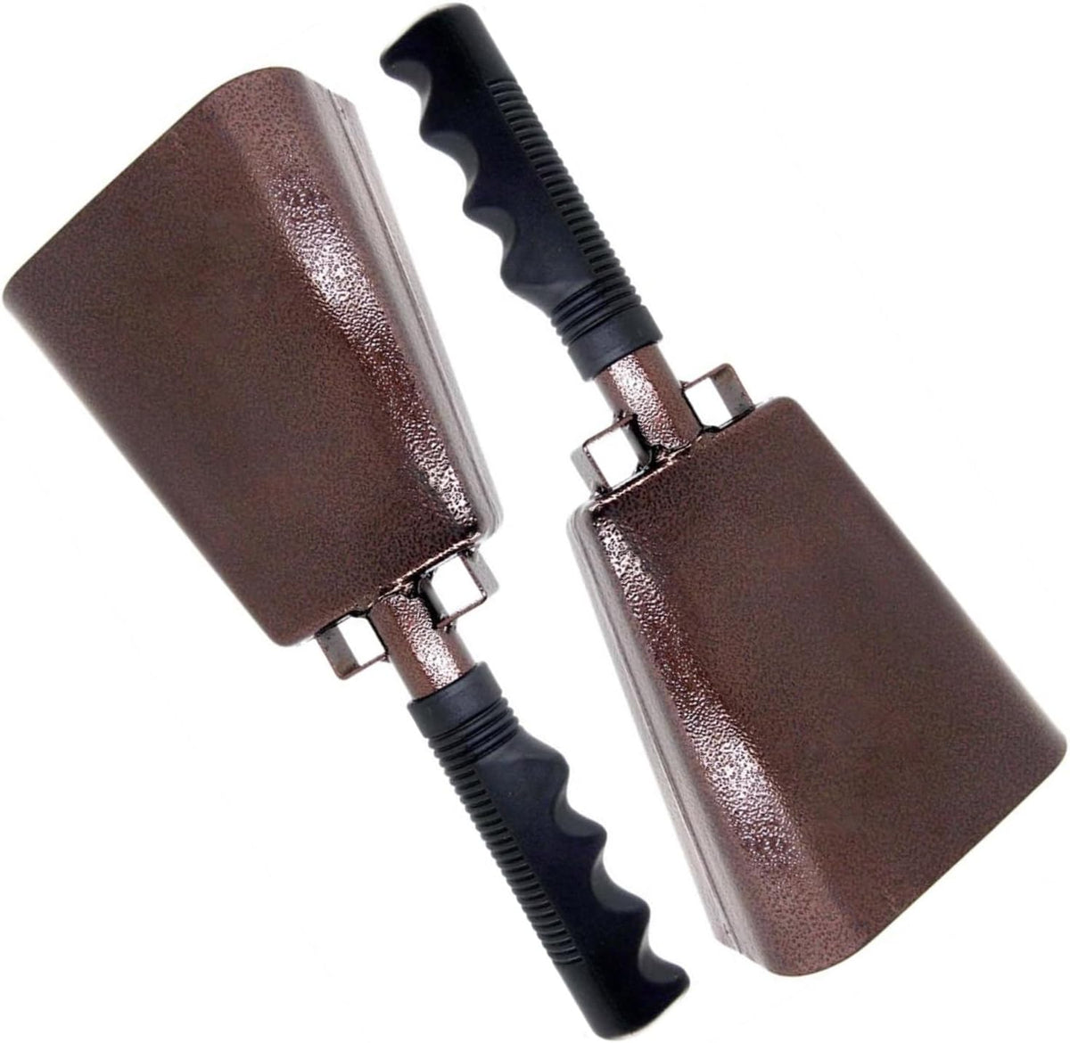 Deke Home - 2 Pack 10 Inch Steel Cowbells with Handle, Loud Noise Makers for Football, Sports