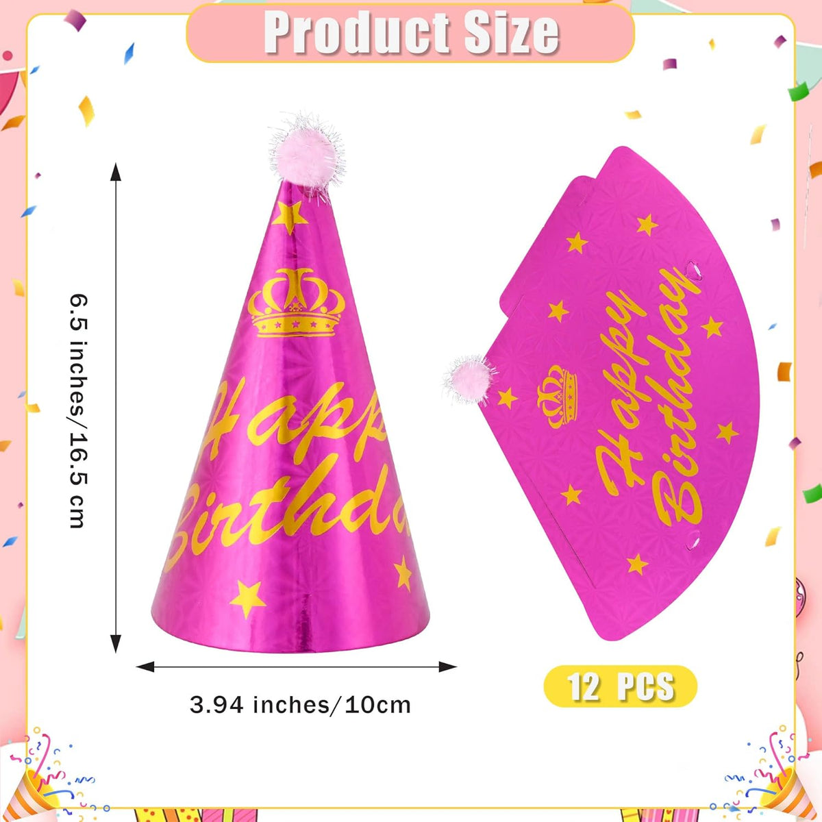 CANREVEL Party Hats for Kids and Adults, Party Headwear, Happy Birthday Hats, Birthday Party