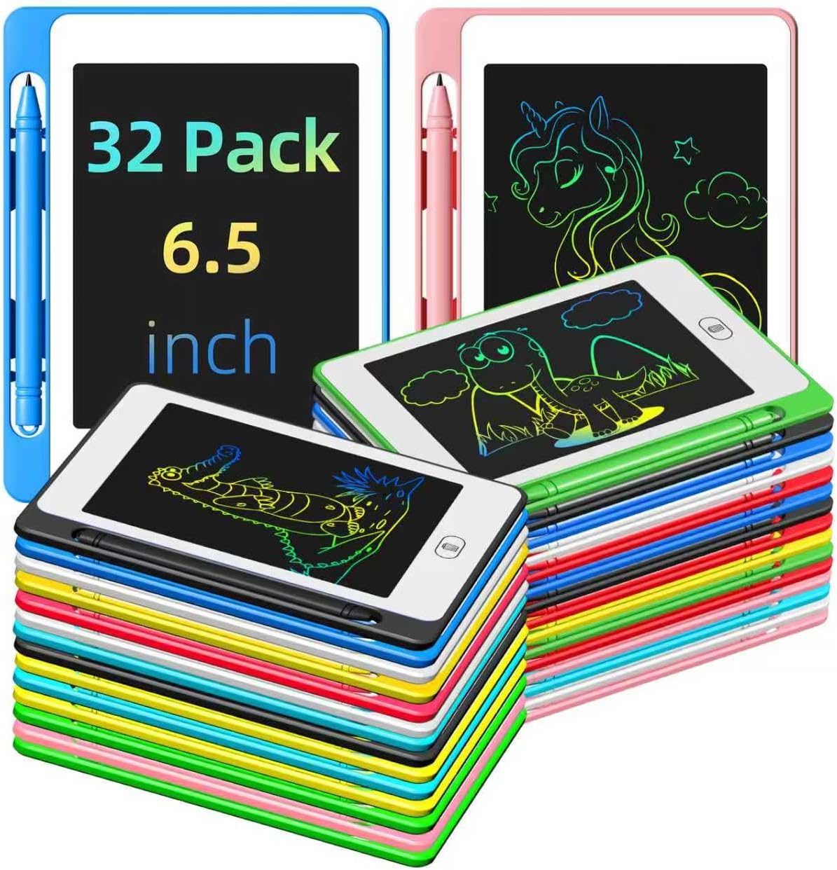 LCD Writing Tablet for Kids, 6.5 Inch Colorful Doodle Board Drawing Tablet, Educational Learning