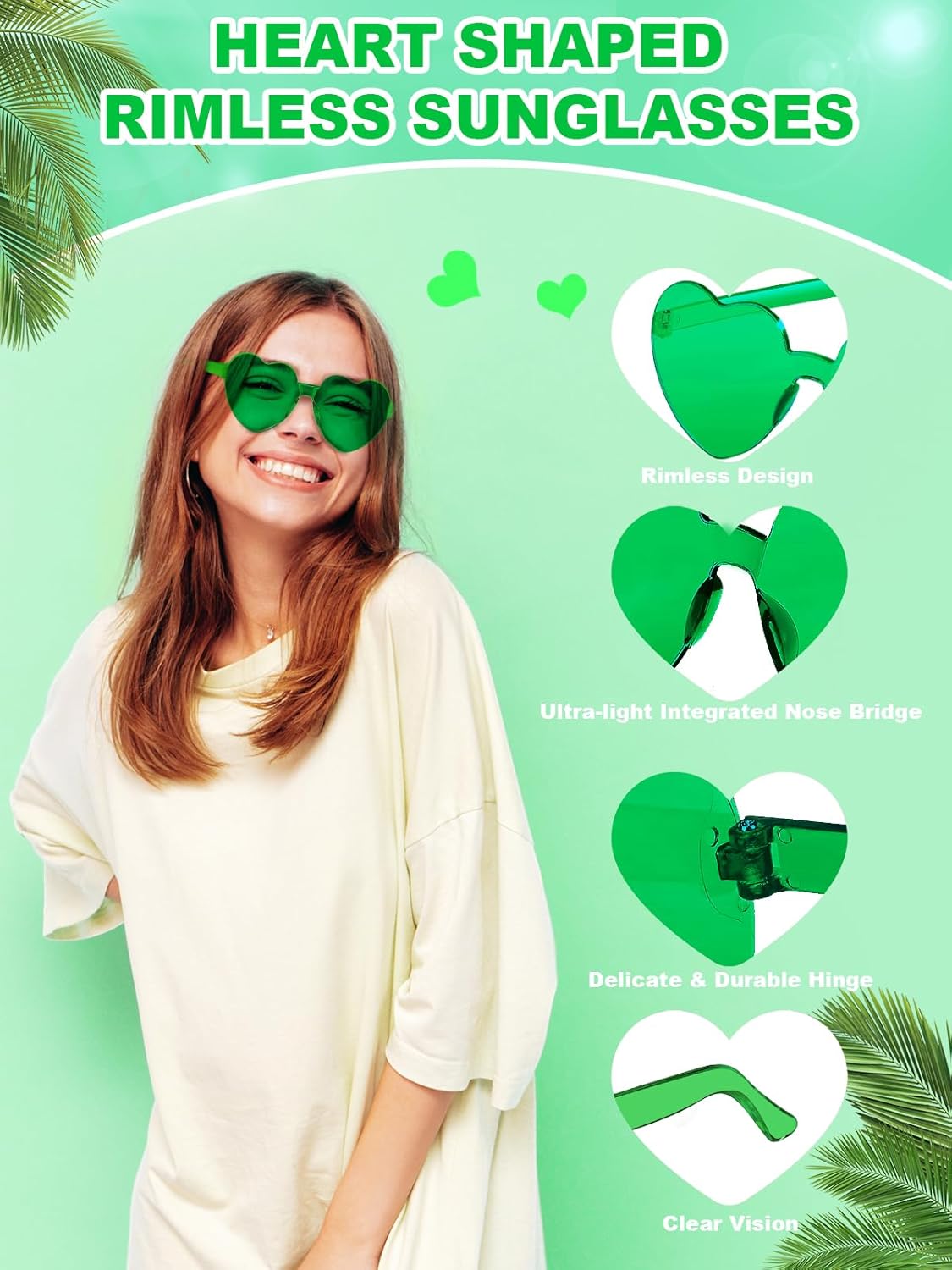 12 Pairs Heart Shaped Sunglasses for Women Colorful Glasses Fun Trendy Transparent Heart Sunglasses