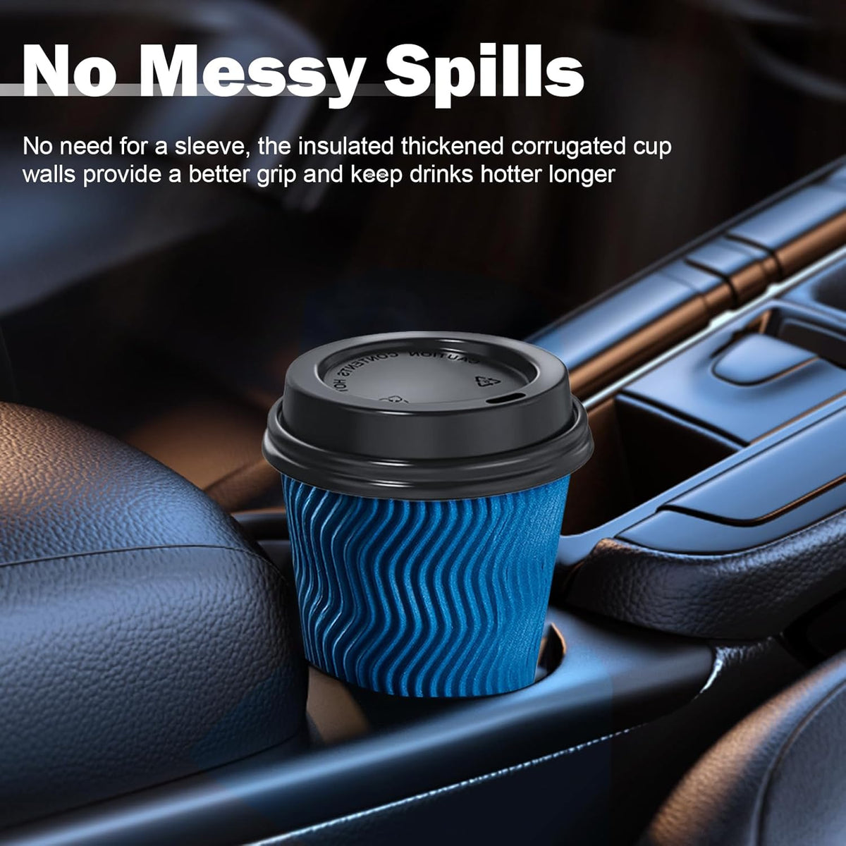 SIUQ 90 Pack 12 oz Disposable Coffee Cups with Lids and Straws, Insulated Ripple Wall To Go Paper