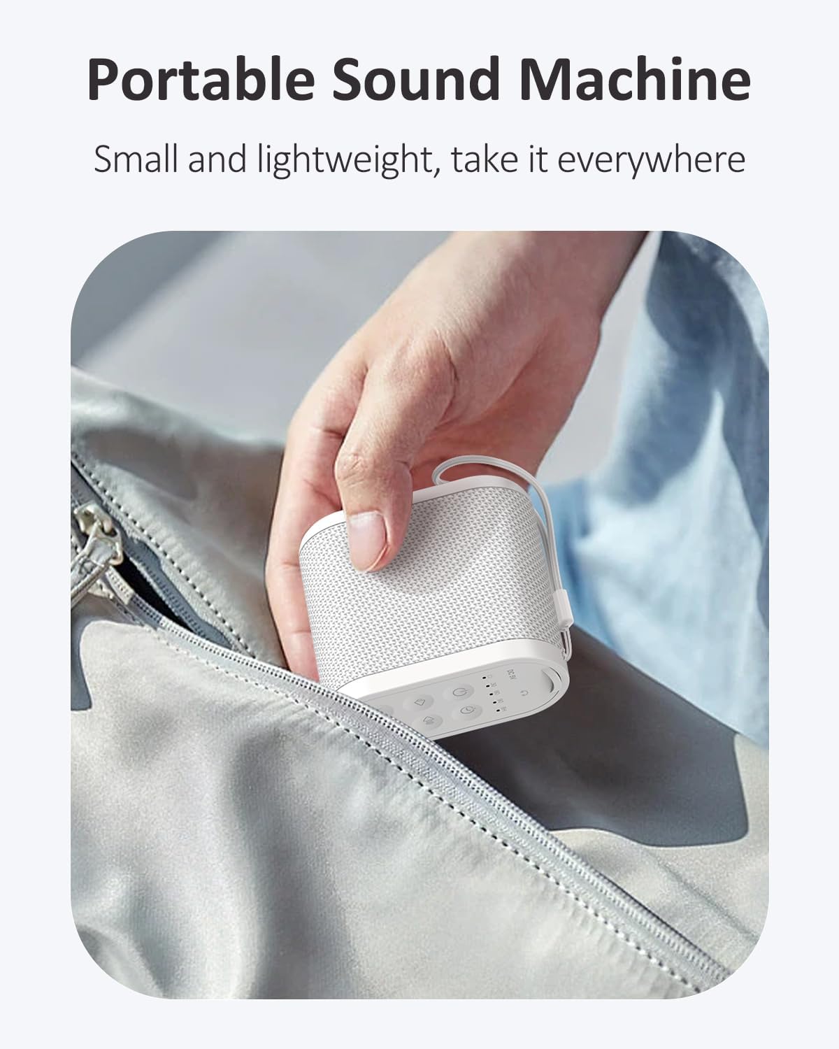 Portable Travel Sound Machine for Adults, Baby Sleeping - White Noise Machine：Rechargeable Battery