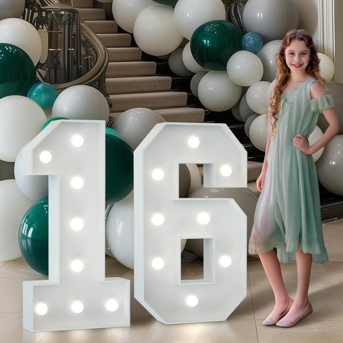 Marquee Numbers 3 Feet Tall Big Light Up Numbers Sweet 16 16th Happy Birthday Decorations Girl Boy