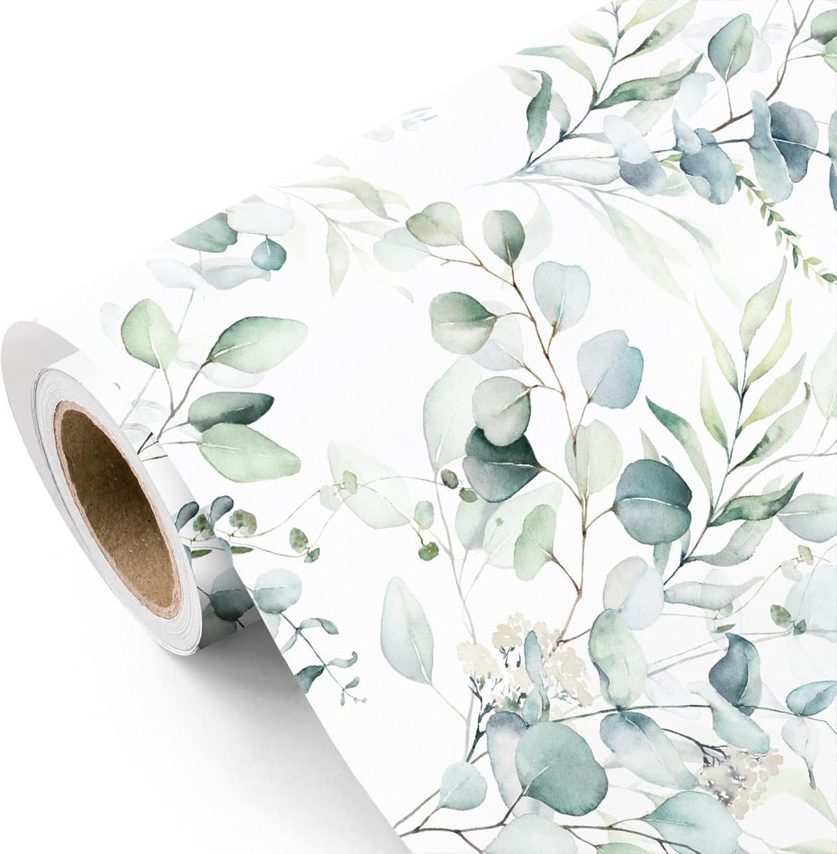 WRAPAHOLIC Eucalyptus Leaves Wrapping Paper Roll - Mini Roll - 17 Inch x 33 Feet - Eucalyptus