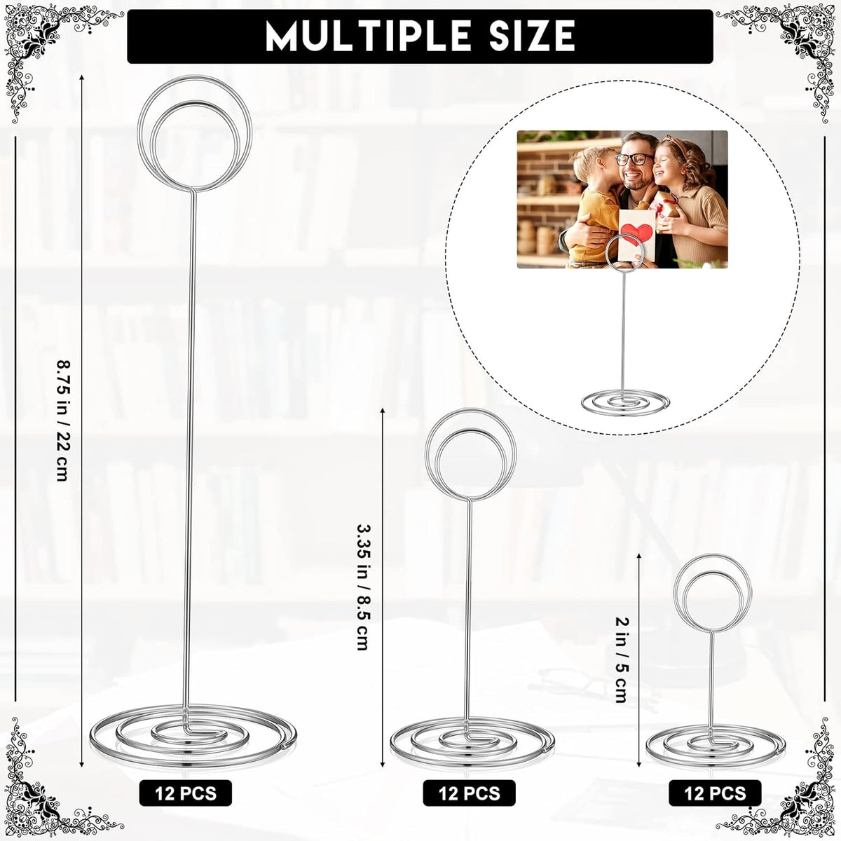Teling 36 Pieces Table Number Holders 3 Size Place Card Holder Name Numbers Menu Memo Note Card