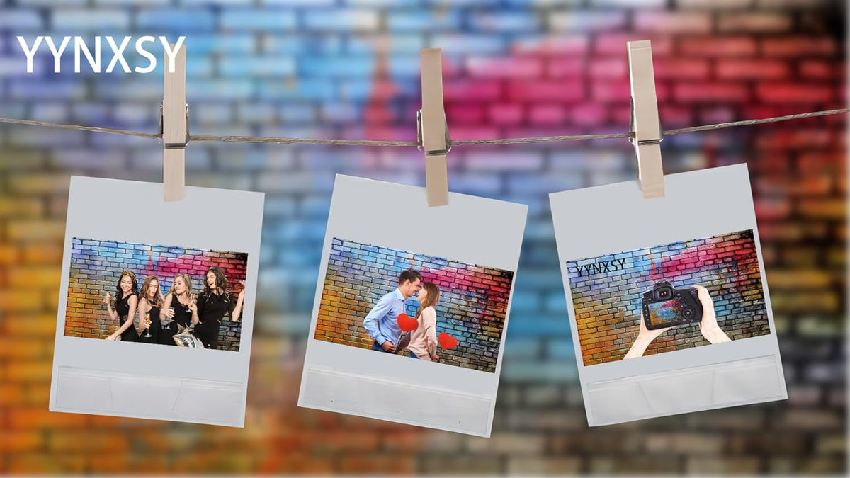 YYNXSY Colorful Brick Wall Photo Backdrop Retro Theme Stone Brick Wall Background Brick Design