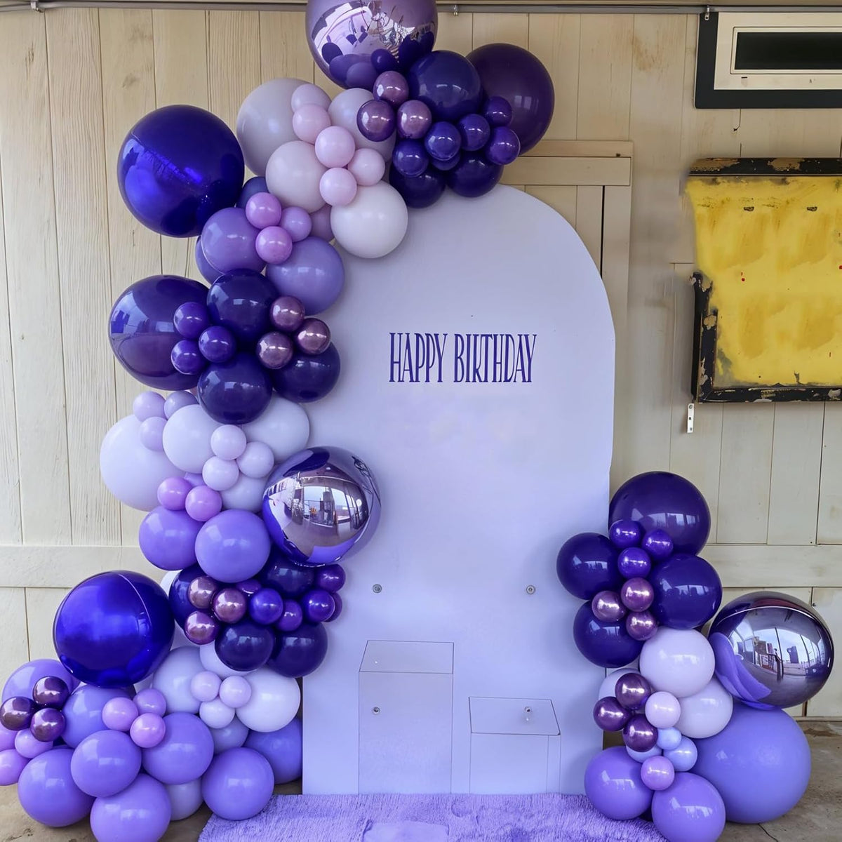 Purple Balloons, 60pcs Metallic Purple Balloons With Matte Macaron Heart Latex Balloon Confetti