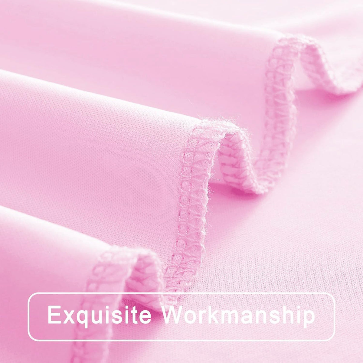 40 ft x 10 ft Wrinkle Free Baby Pink Backdrop Curtain for Parties, 8 Panels 5ftx10ft Polyester
