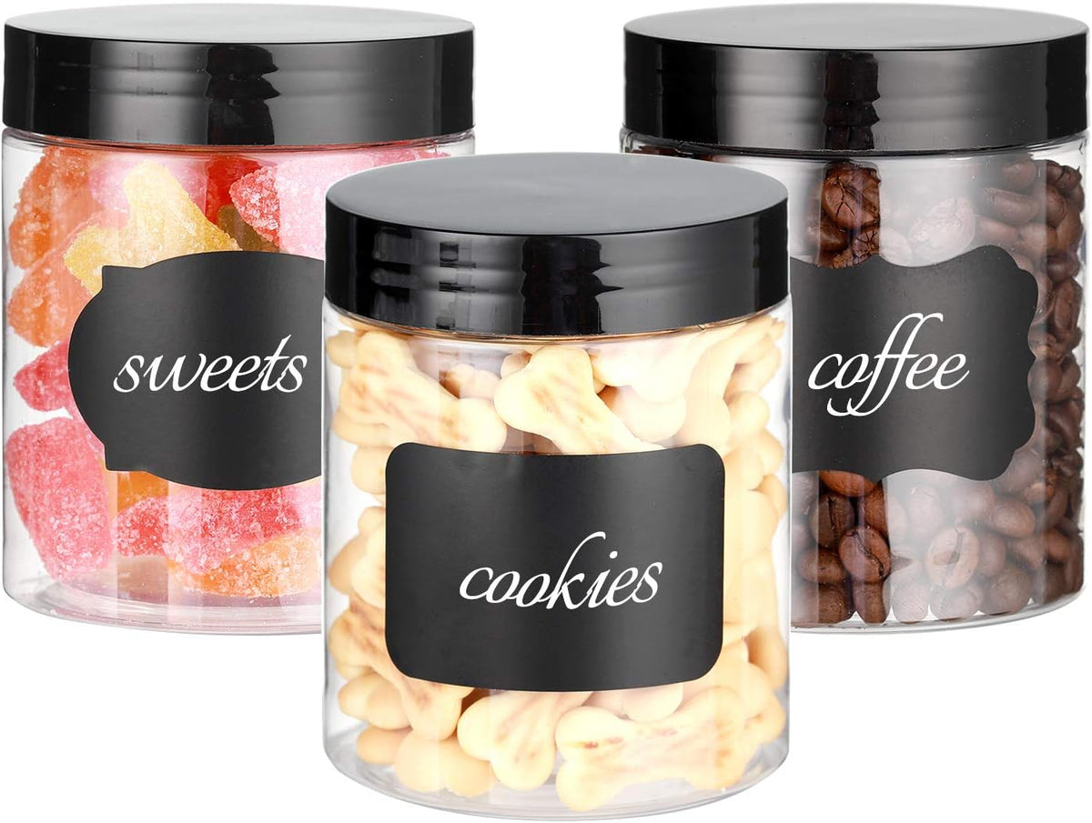 8 OZ Plastic Jars with Lids, 24 Pack Clear Plastic Slime Containers for Kitchen and Household Food
