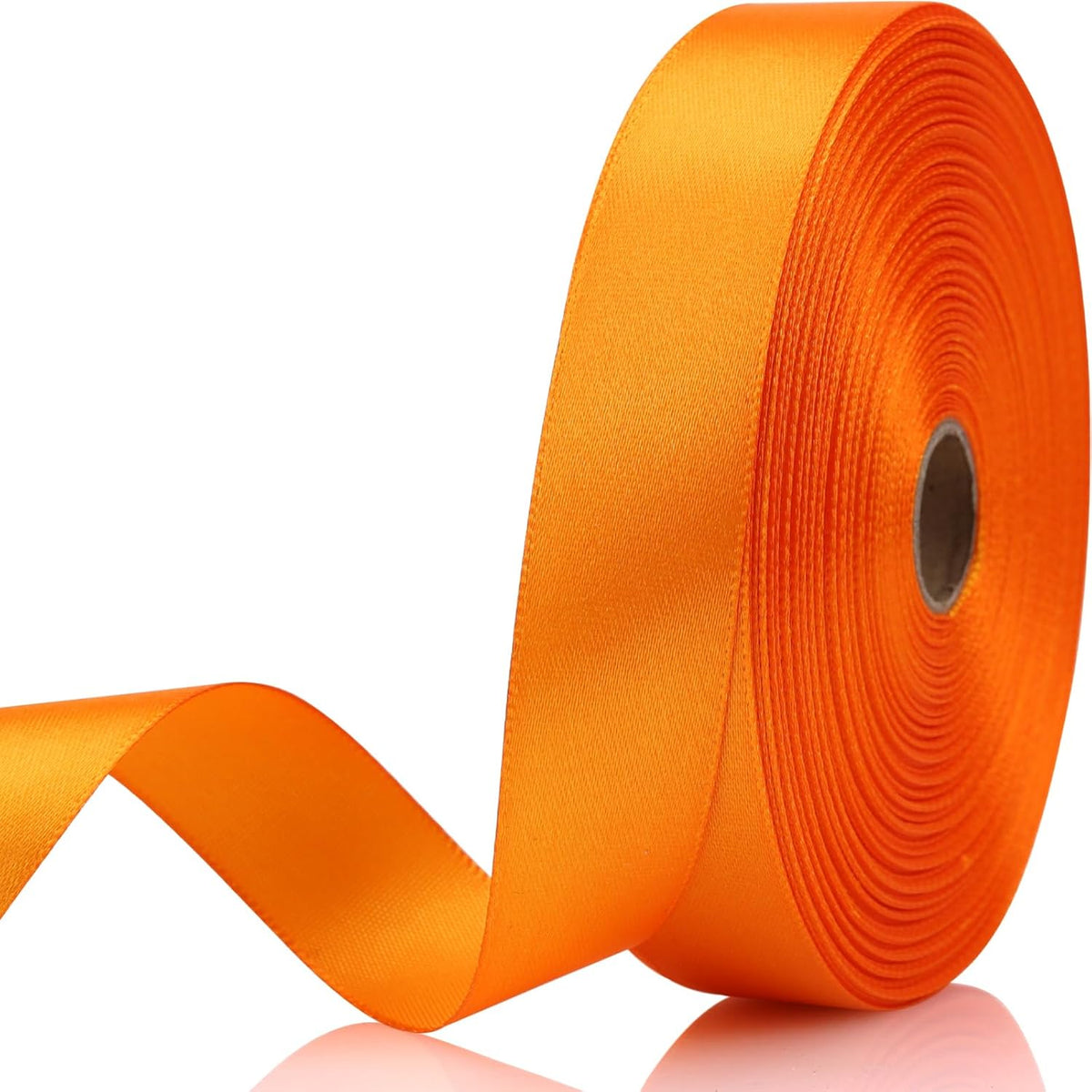 Orange Ribbon 7/8 Inch 60 Yards Satin Craft Ribbon-Single Face Polyester Ribbon for Handmade