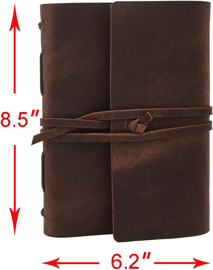 Leather Journal Notebook for Men & Women,A5 Size Diary,6.2x8.5 Inch, Vintage Style Personalized