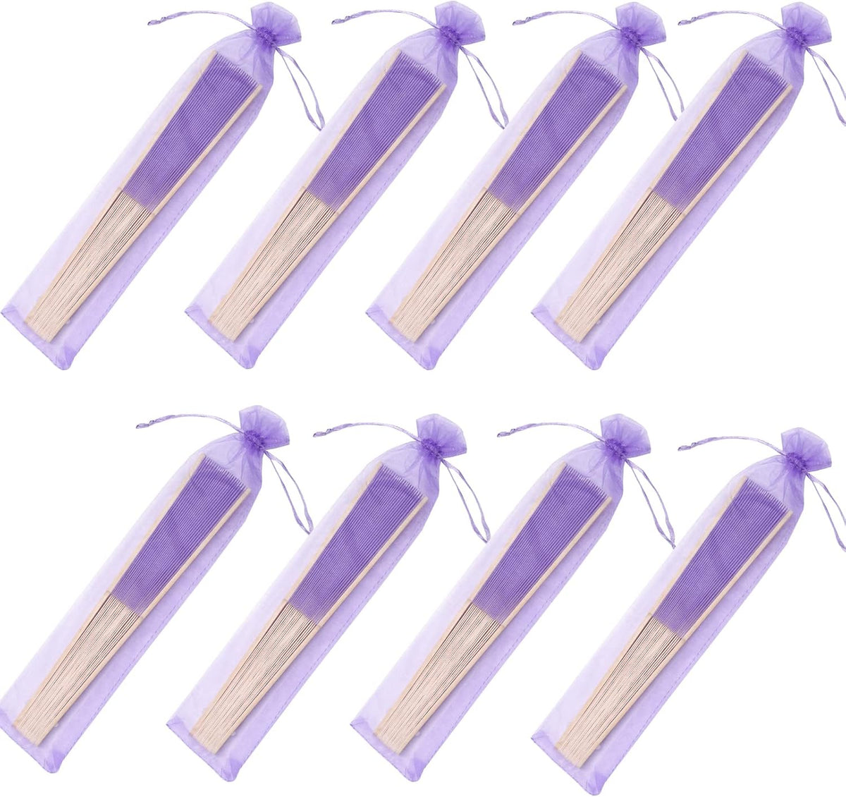 24pcs Imitated Silk Hand Fan Imitated Silk Fabric Bamboo Handheld Folded Fan Bridal Dancing Props