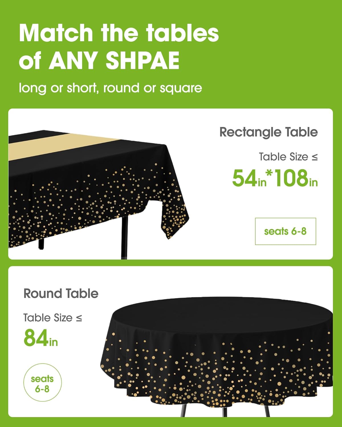 Pureegg Plastic Table Cloth Disposable 10 Pack, 54 x 108 Inch, Table Runner Style, Graduation