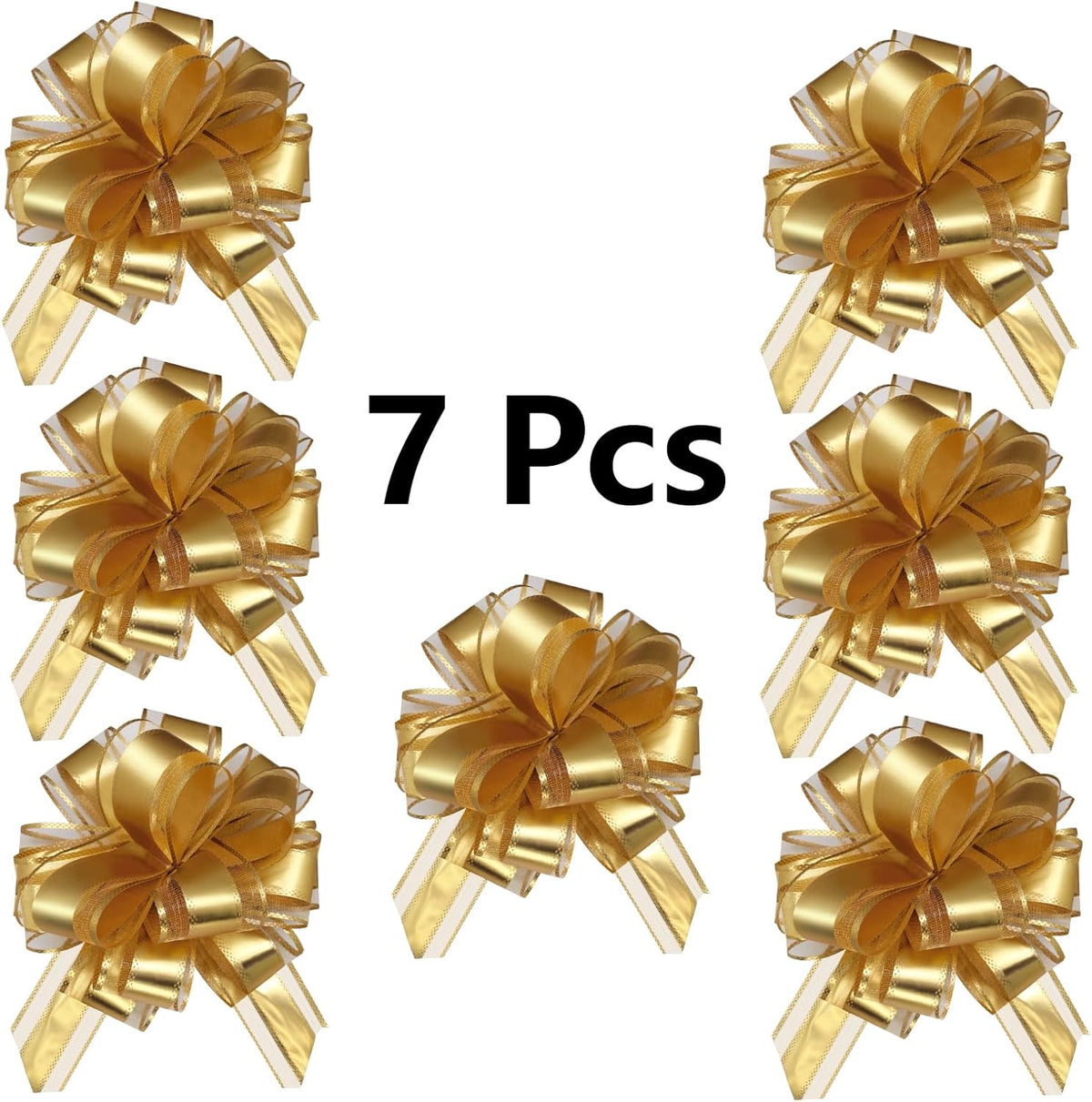 7 Pieces Large Pull Bows, 6 inche, Big Bow for Gift Wrapping, Christmas Party Birthday Gift