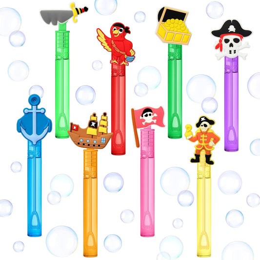 AFZMON 24Pcs Pirate Party Favors Bubble Wands for Kids, Pirate Mini Bubbles Wand Toys, Pirate Theme