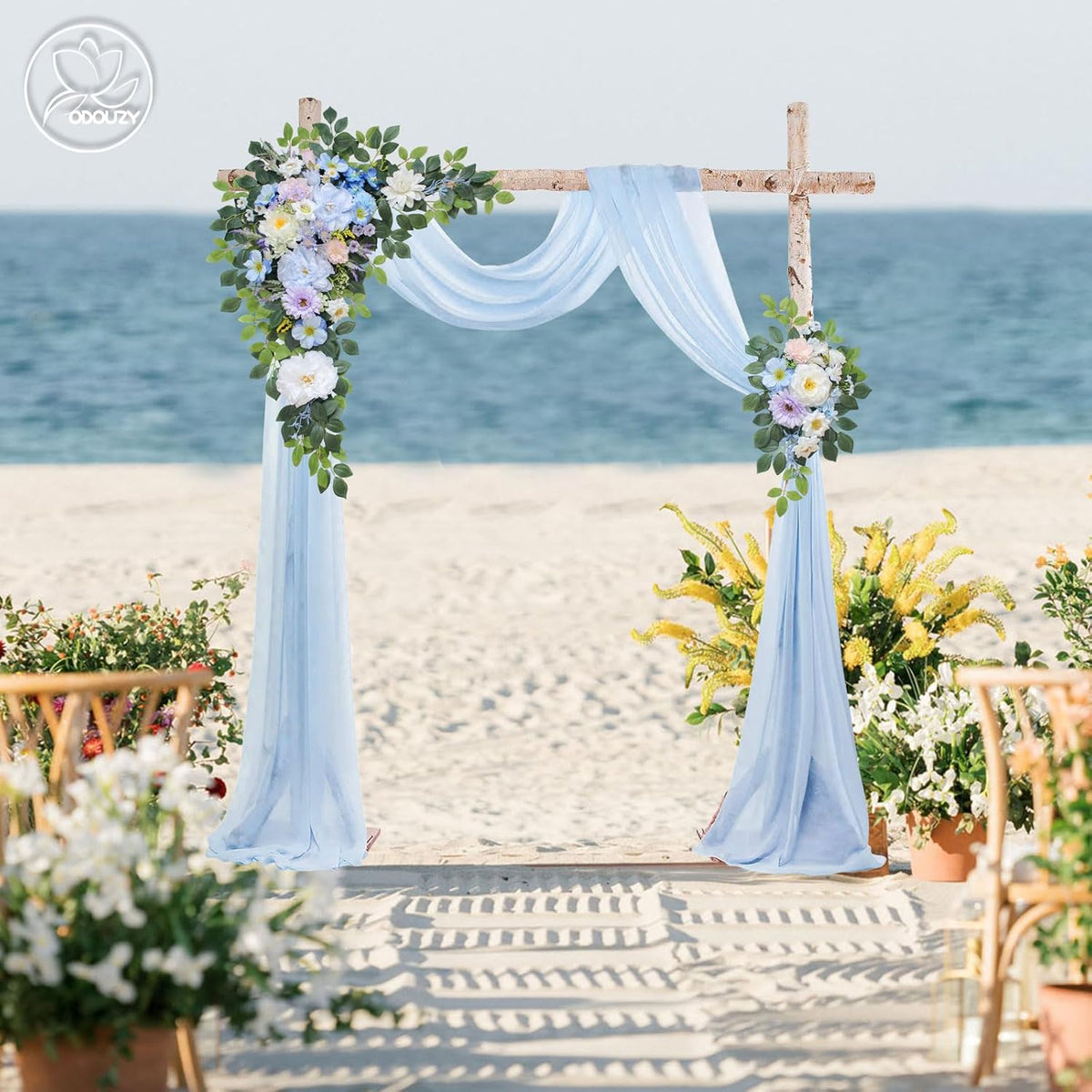 Wedding Arch Flowers Kit,Artificial Flower Arch Decor (Set of 3),2pcs Artificial Flower Arrangement