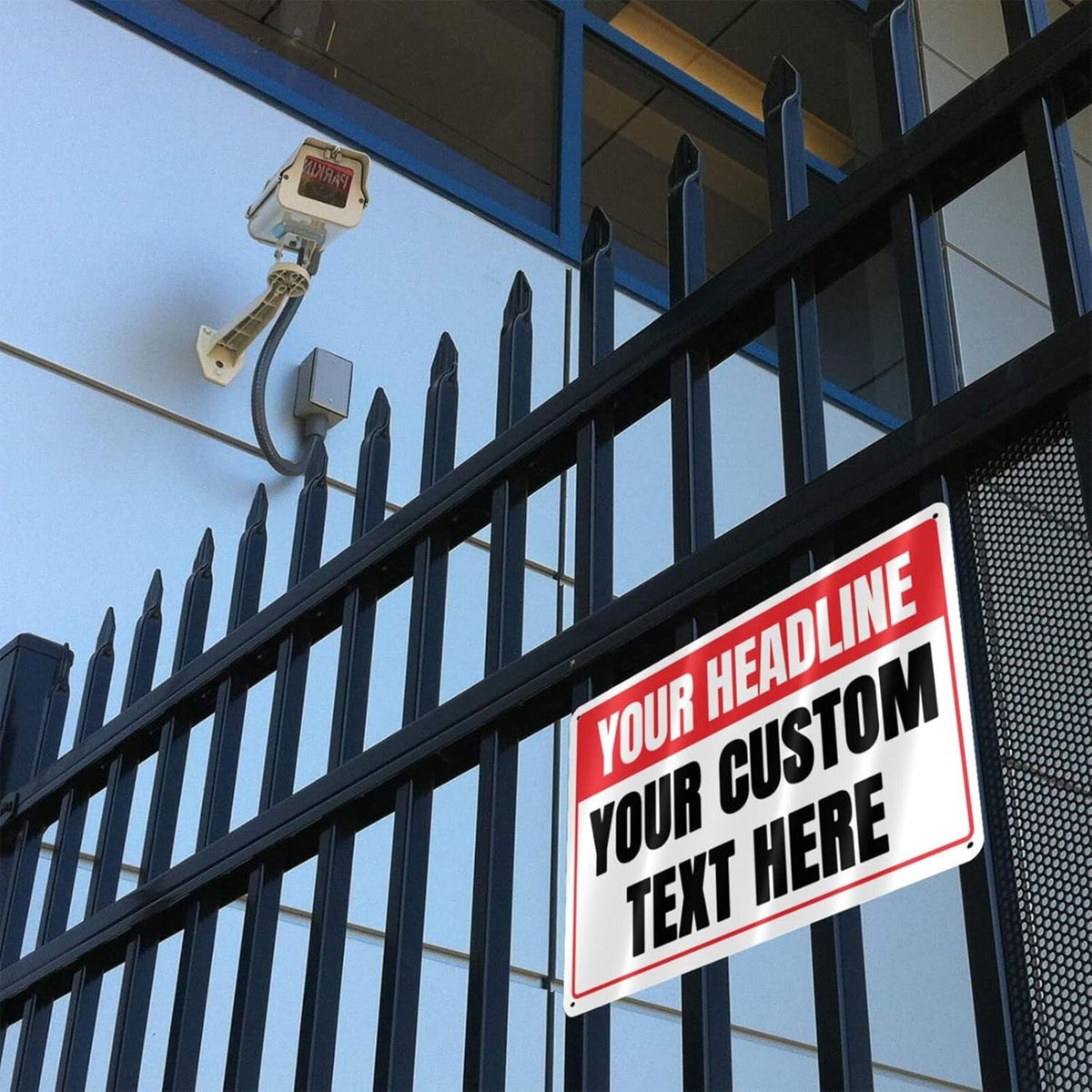Custom Signs Outdoor Metal - 12 x 8 Personalized Entrance Garden Hazard Parking Signs for Business