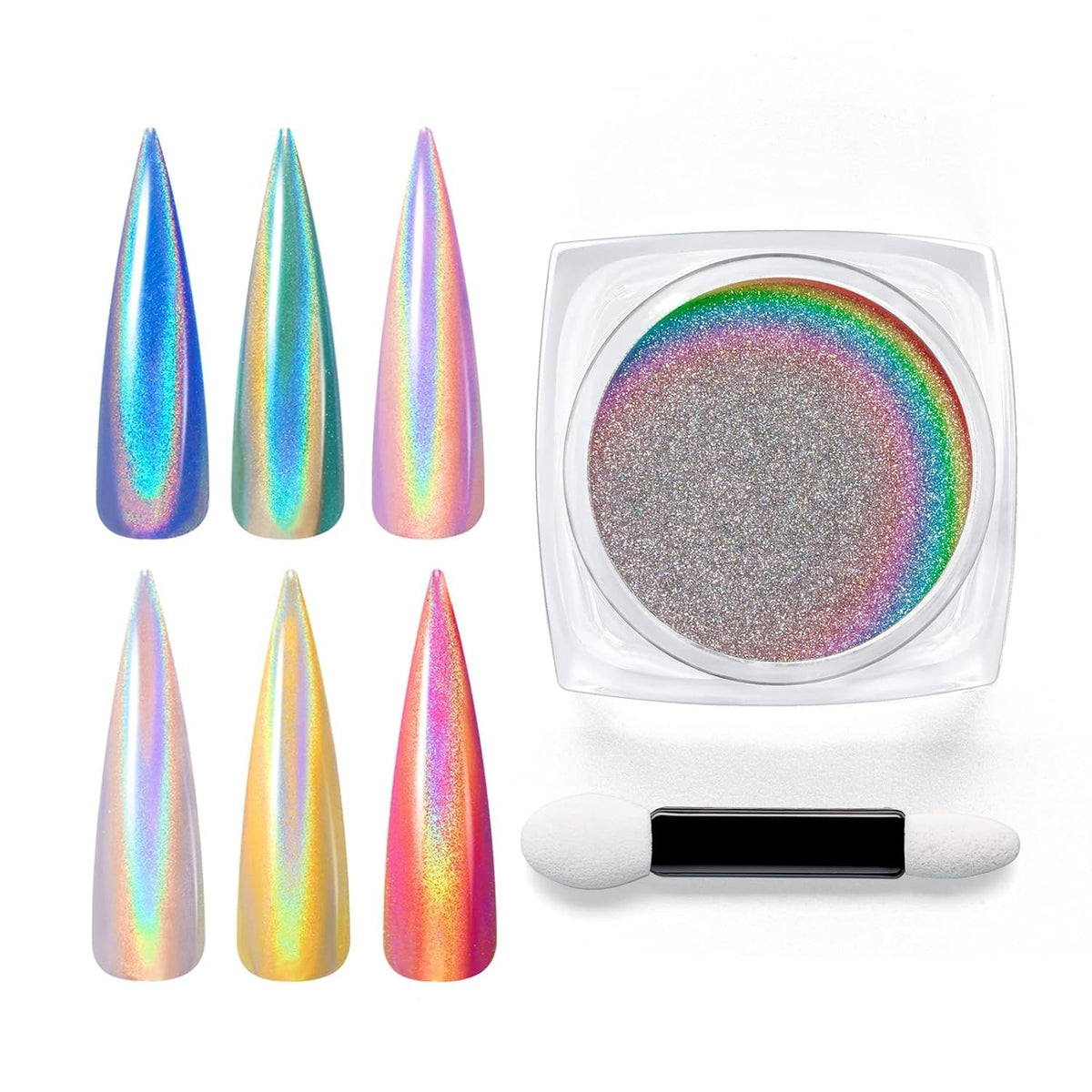 Beetles Chrome Nail Powder Metallic Mirror Effect Holographic Aurora Iridescent Nail Art Decoration