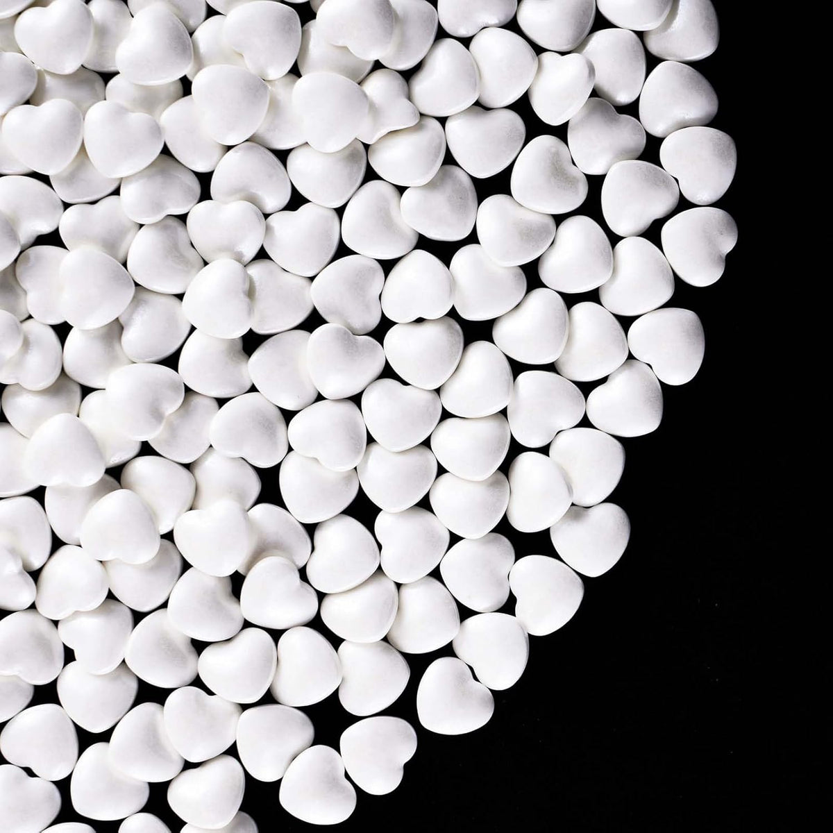 Kasvan White Heart Shapes Sprinkles - Edible Candy Pearls 130g/4.58 Oz, Mix Size, Baking Cake
