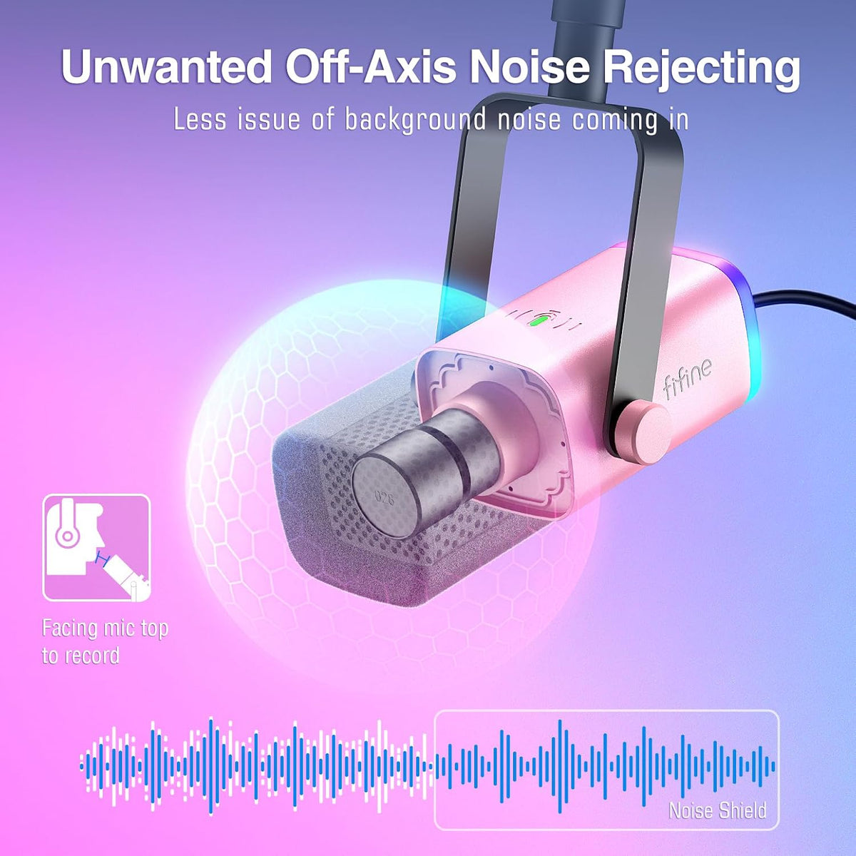 FIFINE XLR Gaming Microphone USB, PC Dynamic Microphone Kit for Vocal, Recording, Podcast