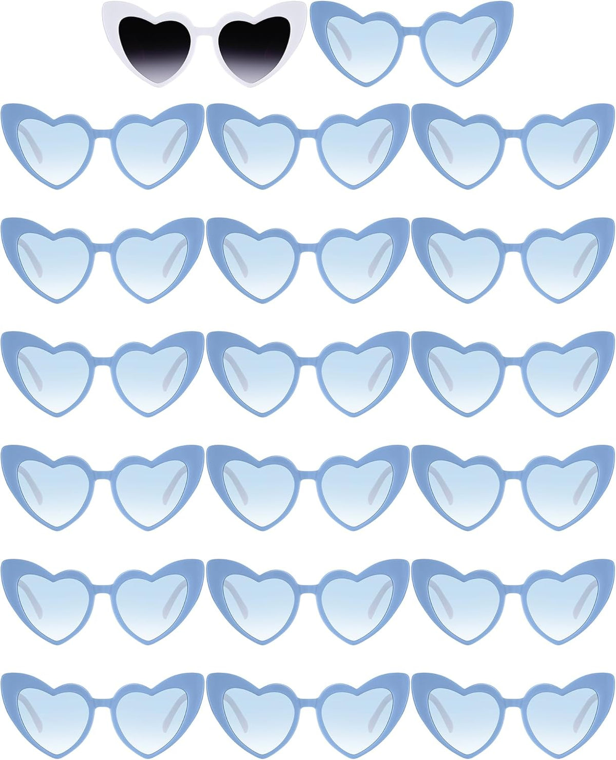 Flutesan 20 Pairs Retro Heart Sunglasses Vintage Cat Eye Heart Glasses Women Bachelorette Bride