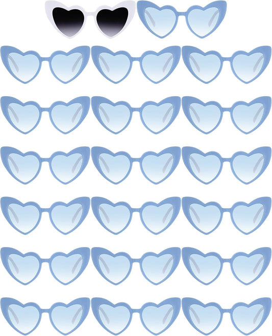 Flutesan 20 Pairs Retro Heart Sunglasses Vintage Cat Eye Heart Glasses Women Bachelorette Bride
