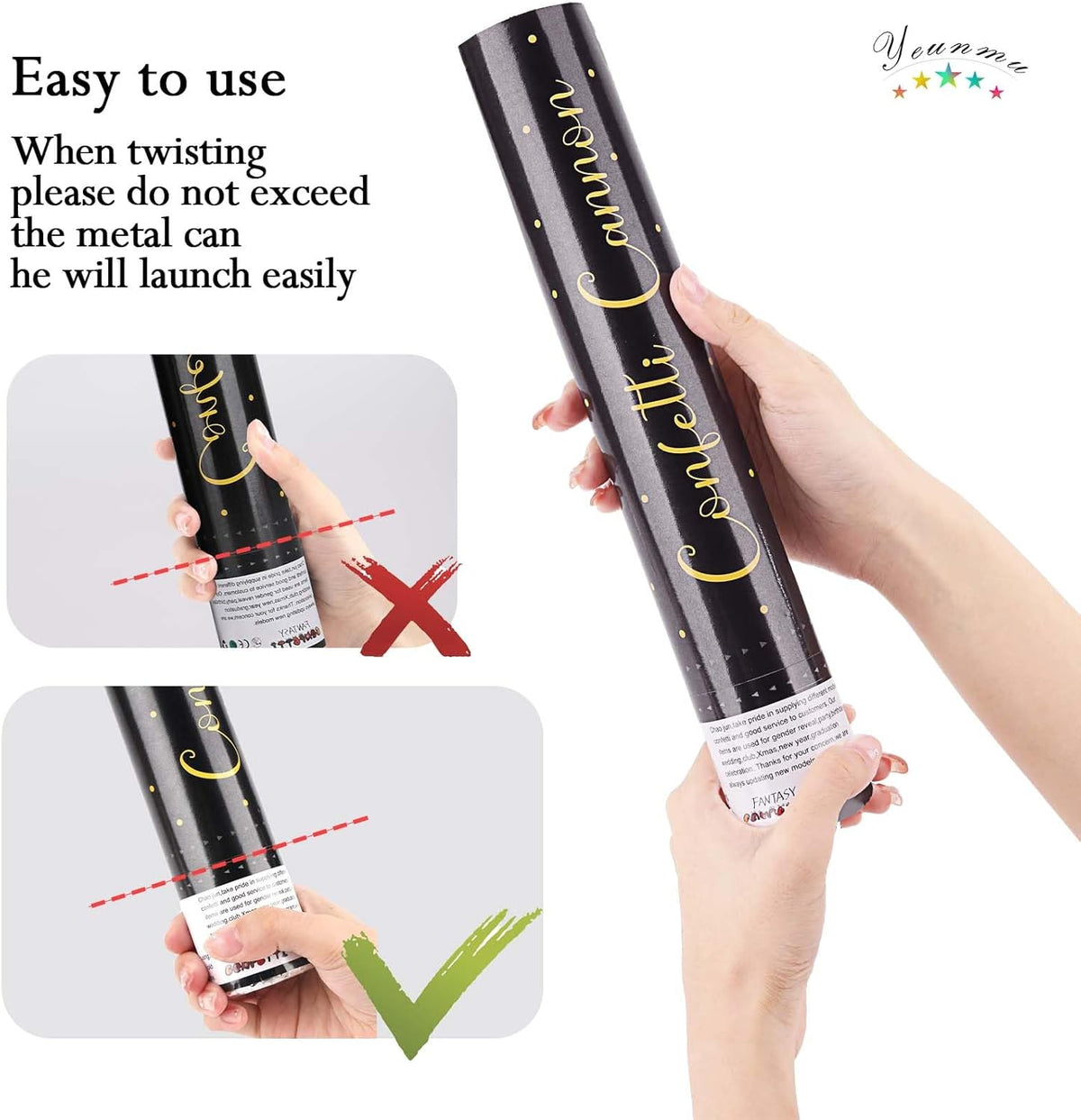 5 Pack Confetti Cannon Biodegradable, 12 Inch Confetti Poppers Graduation, Suitable for Graduation