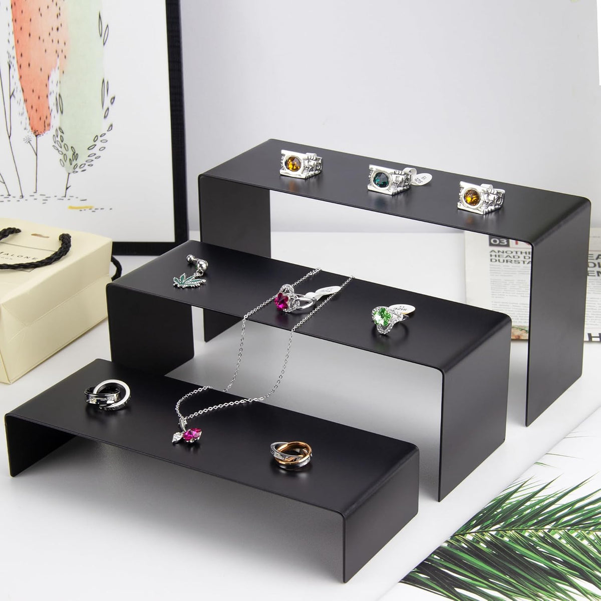 ihomecooker 6 Pc Metal Display Risers Showcase for Shoe Risers Retail Stand Cupcake Stand Dessert